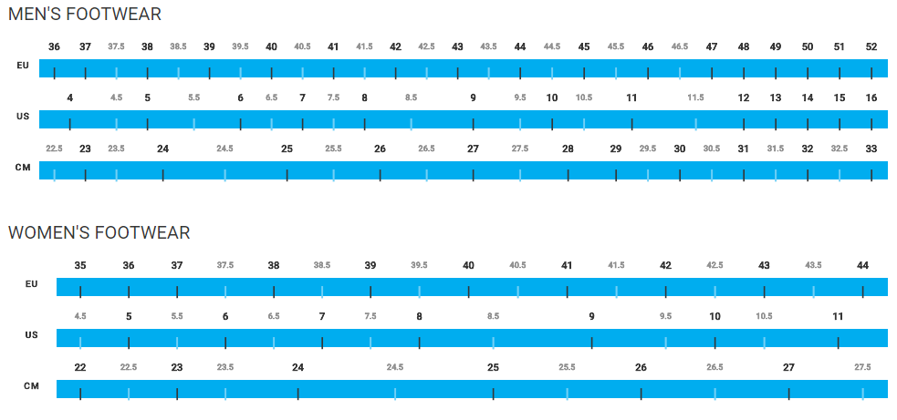 Shimano shoe sizing chart